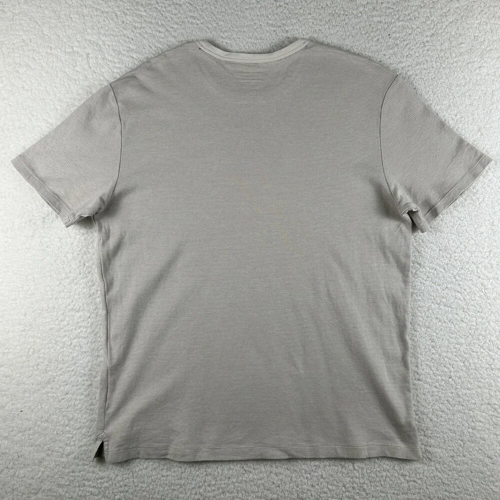 Banana Republic Shirt Mens XL Beige Striped Luxe Touch Performance Cotton Tee